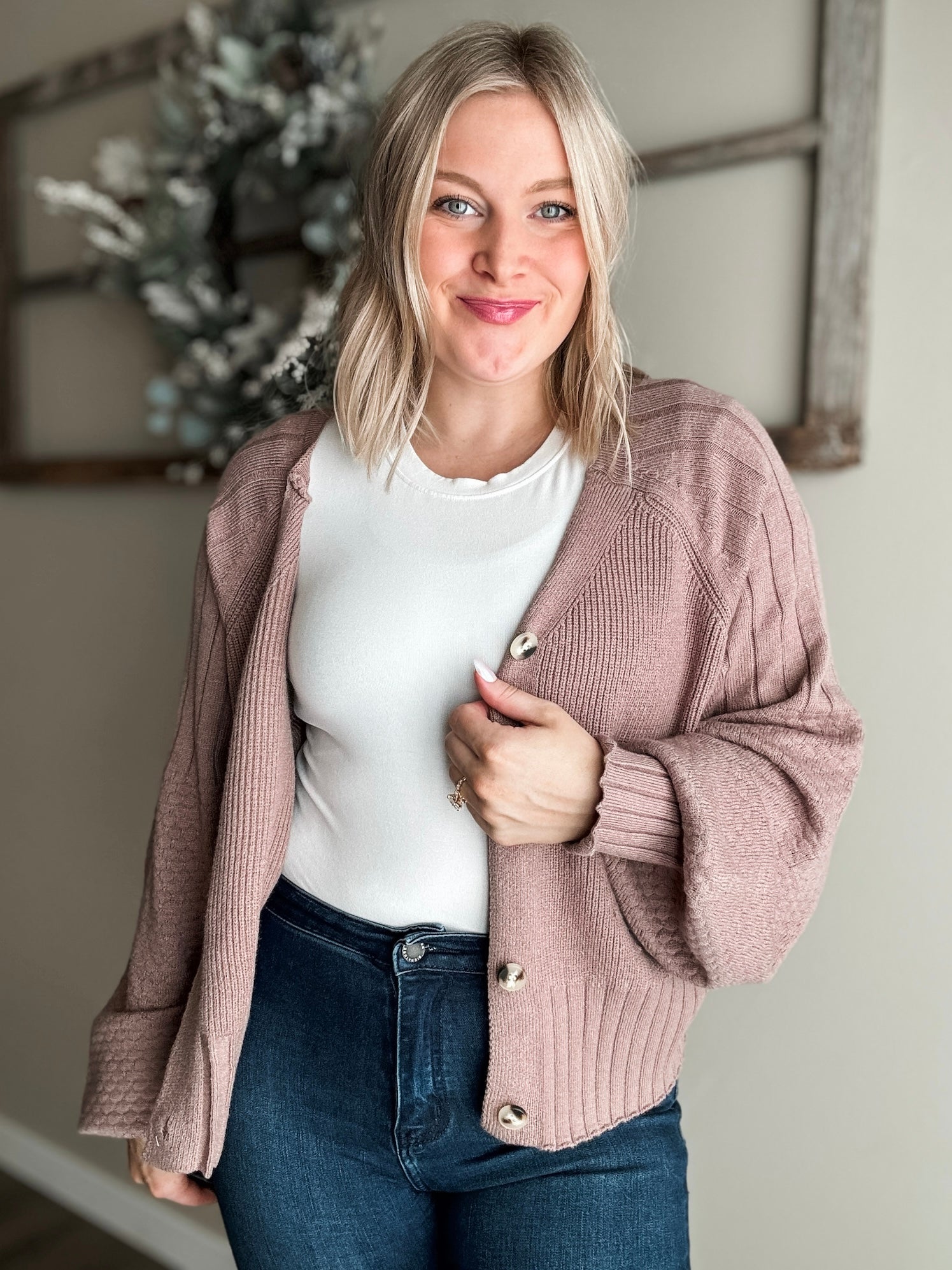 Briley Textured Cardigan - SIZE MEDIUM