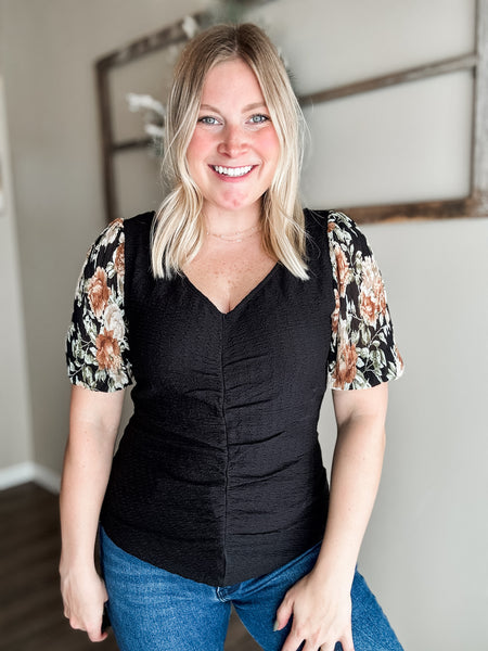 Carissa Floral Puff Sleeve Top