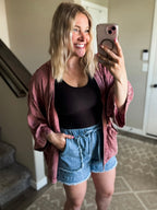 Whiskey Rose Textured Kimono