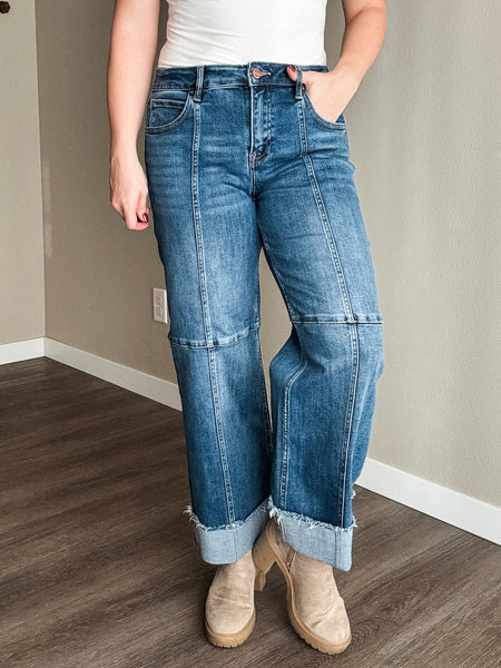 Taylor Cropped Wide Leg Jeans