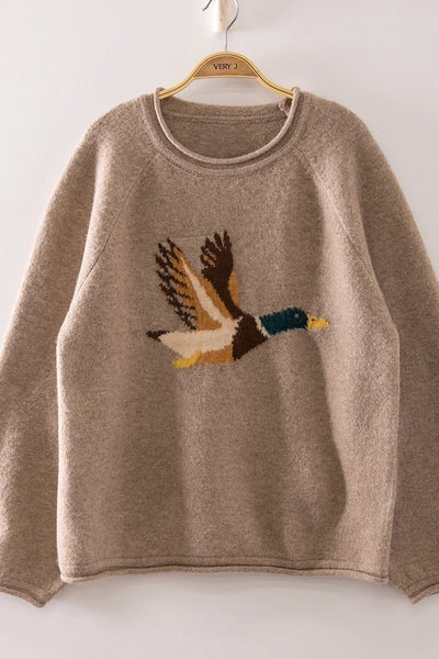 Mallard In Flight Sweater - Mocha