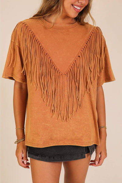 High Noon Fringe Washed Tee