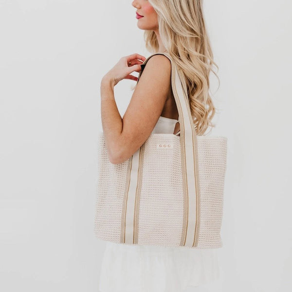 Ruby Raffia Tote - Cream