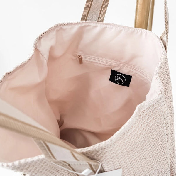 Ruby Raffia Tote - Cream