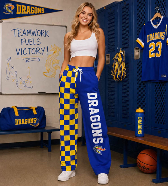 PREORDER Spiritwear Checkered Split Leg Bottom - DRAGONS