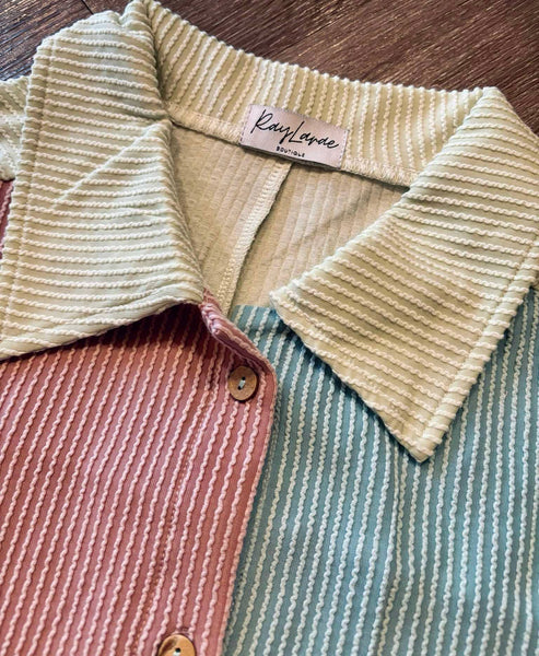 Taffy Colorblock Ribbed Top - SIZE SMALL