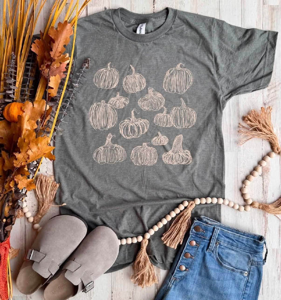 Hand Drawn Pumpkin Graphic Tee