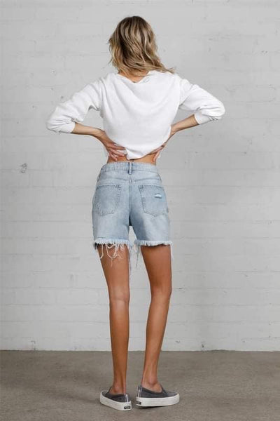 Felicity Distressed Denim Shorts