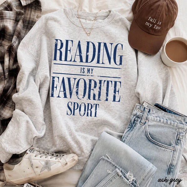 Reading Is My Favorite Sport Sweatshirt - SIZE LARGE