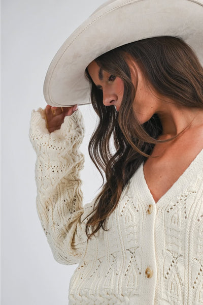 Maelle Textured Pointelle Cardigan