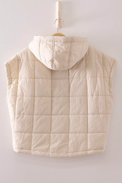 Jenla Quilted Puffer Vest - Cream