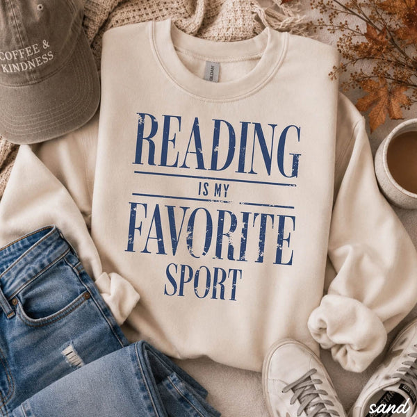 Reading Is My Favorite Sport Sweatshirt - SIZE LARGE
