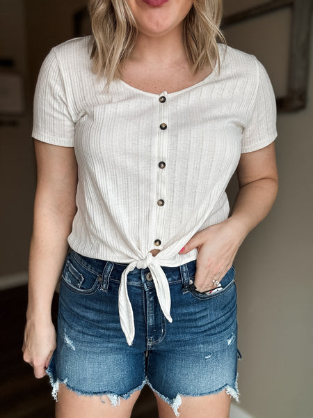 Myla Frayed Hem Denim Shorts
