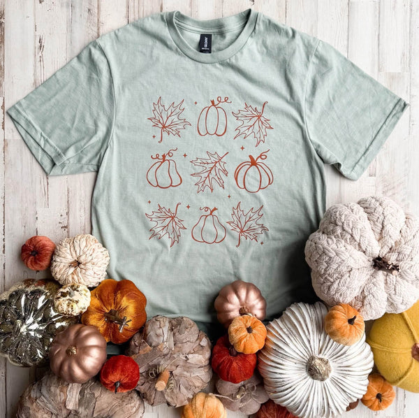 Fall Leaves & Pumpkins Graphic Tee