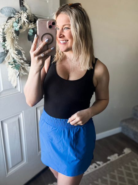 Hustle Active Skort - Indigo - SIZE LARGE