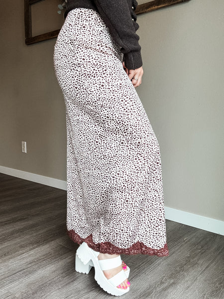 PREORDER Kassia Cheetah Lace Skirt