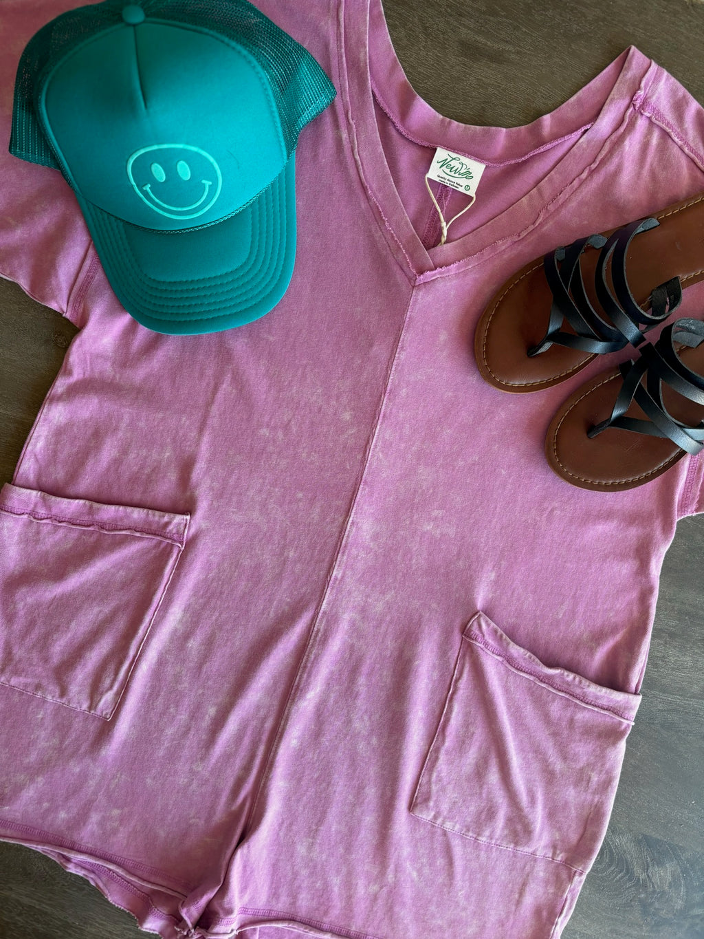 Sunshine State Mineral Wash Romper - Orchid