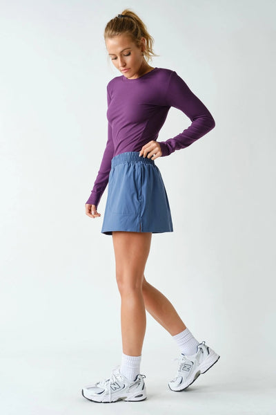 Mella Micro-Ribbed Long Sleeve - Purple
