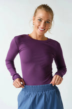 Mella Micro-Ribbed Long Sleeve - Purple