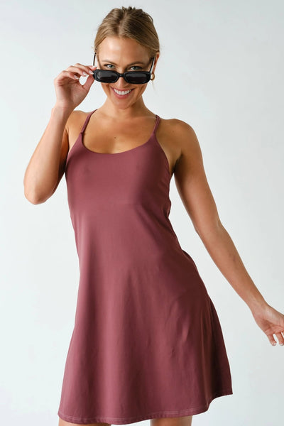 Evren Activewear Dress - Rosewood