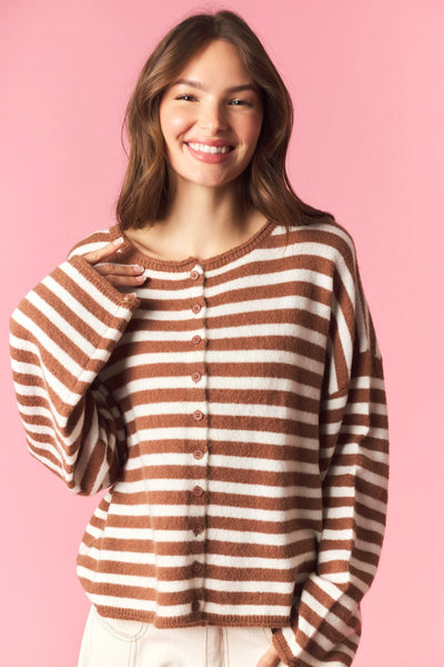 Wrenlie Stripe Knit Cardigan