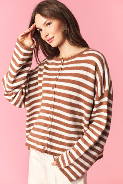 Wrenlie Stripe Knit Cardigan