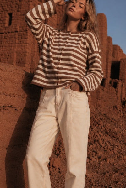 Wrenlie Stripe Knit Cardigan