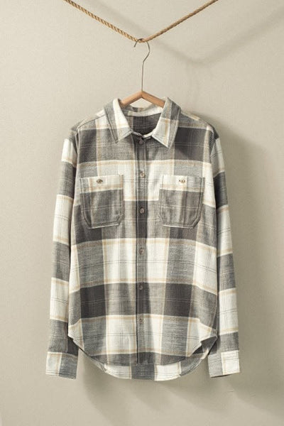 Jaelie Plaid Flannel Button Down - Olive