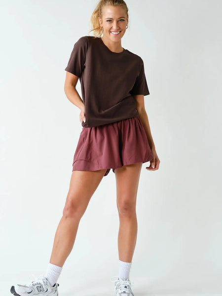 Mayden Boxy Basic Tee - Coffee