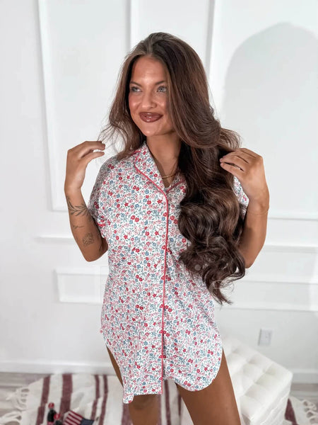 Pillow Talk Sleep Dress - Patriotic Petals