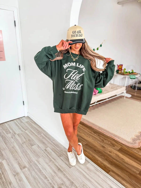 Mom Life - Hot Mess Graphic Sweatshirt