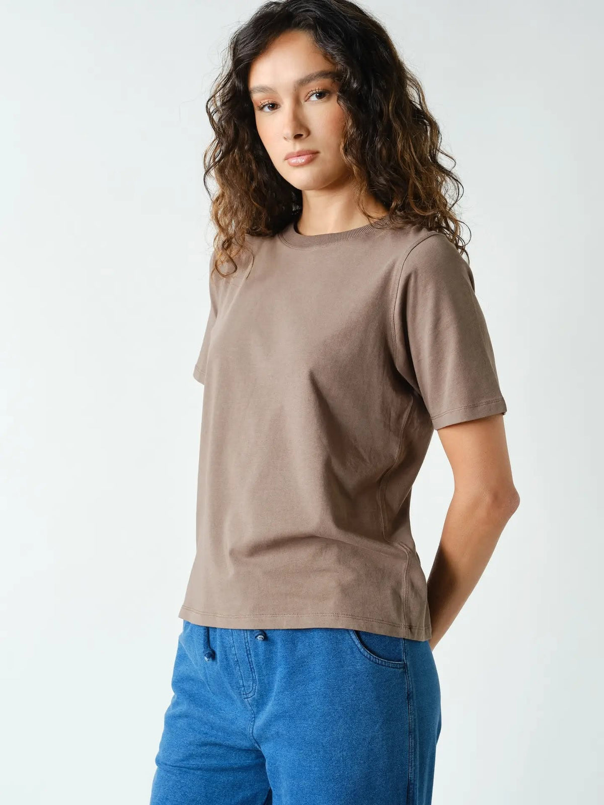 Mayden Boxy Basic Tee - Truffle