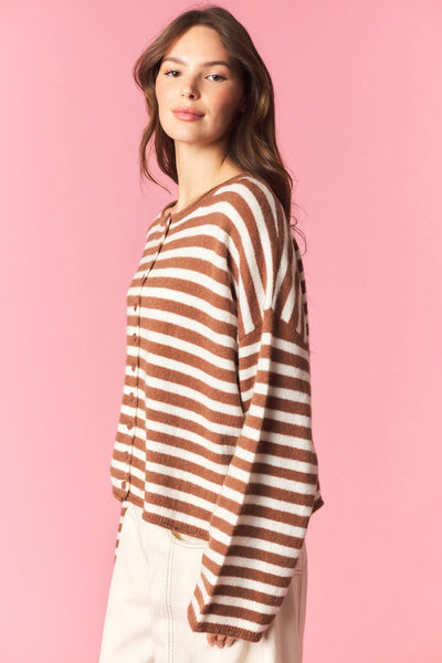 Wrenlie Stripe Knit Cardigan