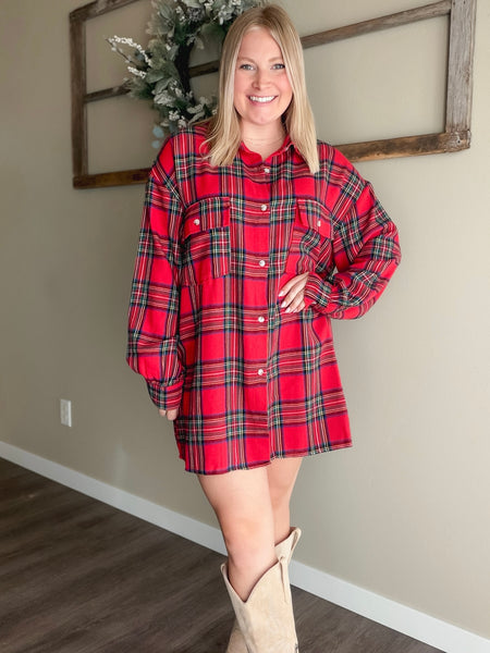 Tidings Plaid Button Down Top