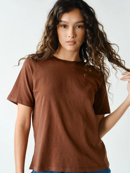 Mayden Boxy Basic Tee - Cocoa