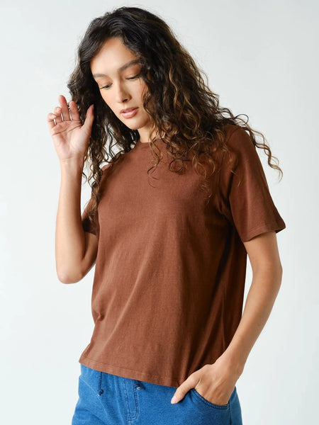 Mayden Boxy Basic Tee - Cocoa