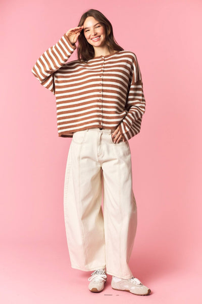 Wrenlie Stripe Knit Cardigan