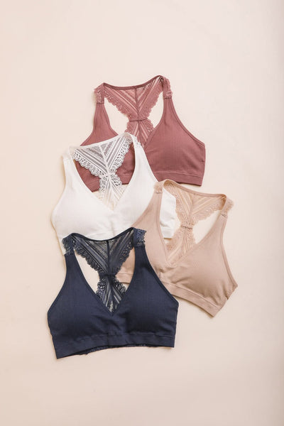 Romy Lace Seamless Bralette - Beige