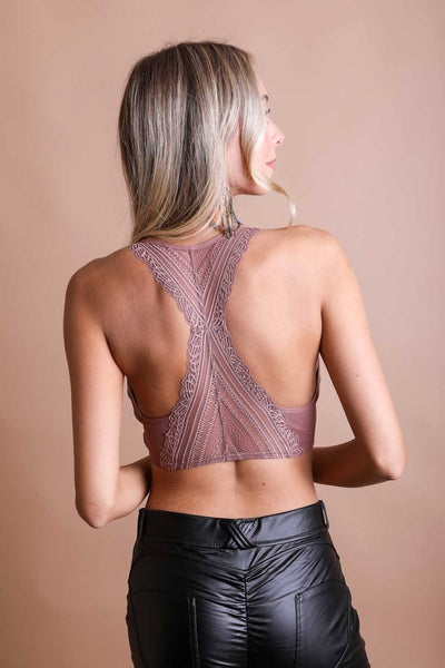 Romy Lace Seamless Bralette - Rose