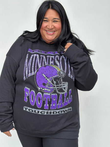 Throwback Oversized Print Vikings Sweatshirt