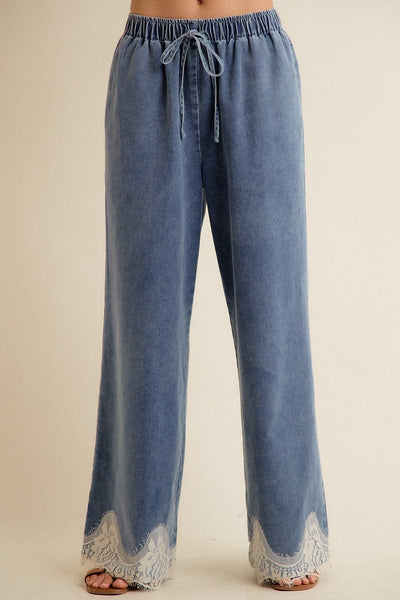 Nelli Lace Trim Wide Leg Pants