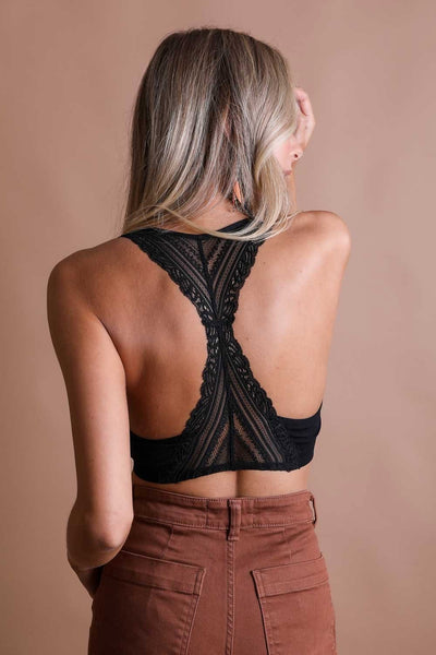 Romy Lace Seamless Bralette - Black