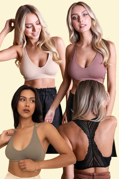 Romy Lace Seamless Bralette - Beige