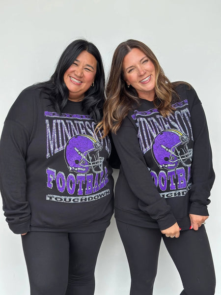 Throwback Oversized Print Vikings Sweatshirt
