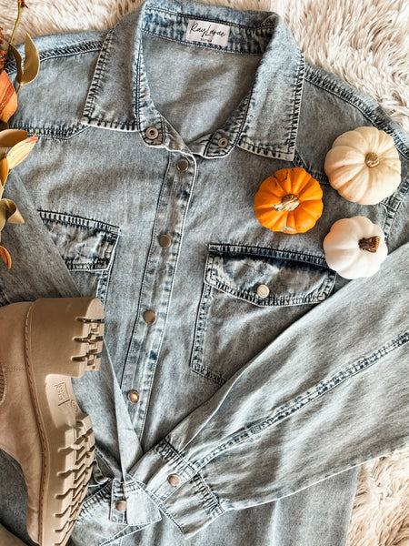 PREORDER Dakota Denim Shirt Dress