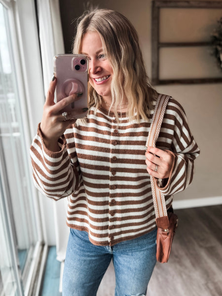 Wrenlie Stripe Knit Cardigan