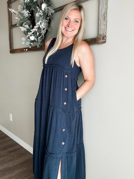 Toia Tiered Side Button Dress