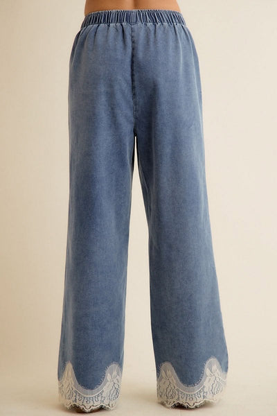 Nelli Lace Trim Wide Leg Pants