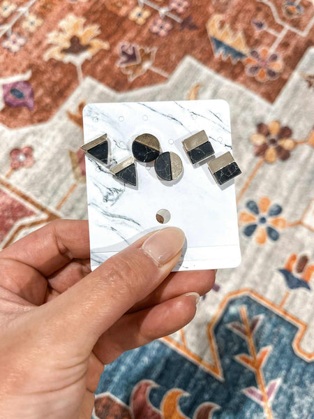 Midnight Marble Stud Trio