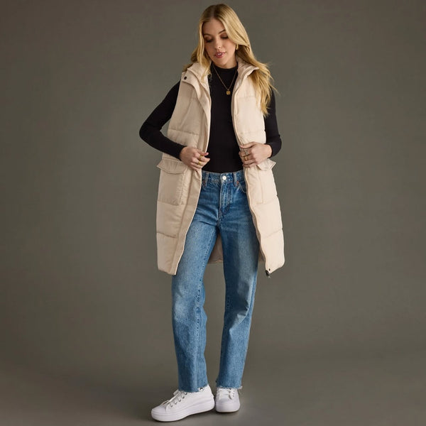 Tahoe Longline Puffer Vest - Cream